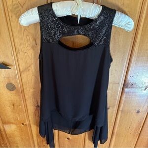 BCBG Max Azria Bianca High Low Sequined Top XS